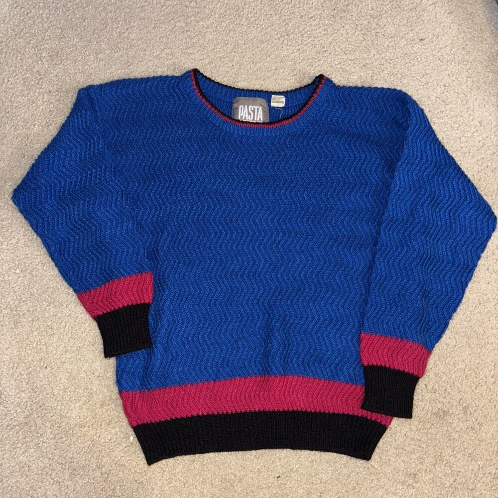 Vintage 1980s PASTA Sweater Women’s Small Perfectly Retro!!